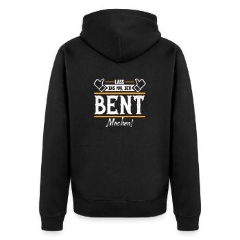 Bent Geschenkidee Geschenk Geburtstag - Unisex Premium Bio Zip Hoodie - Schwarz - Hinten - Nico (187cm)