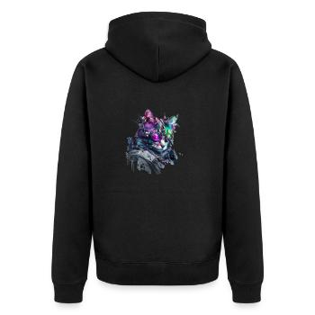 Chat moderne - Veste à capuche bio Premium Unisexe - noir - Dos - Nico (187cm)