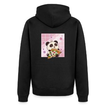 Cute Kawaii Panda Who Eats Pizza Anime Manga - Unisex Premium Organic Zip Hoodie - black - Back - Nico (187cm)
