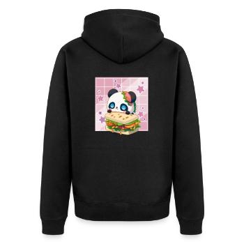 Cute Kawaii Panda, The Sandwich Anime Manga - Unisex Premium Organic Zip Hoodie - black - Back - Nico (187cm)