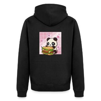 Cute Kawaii Panda, The Sandwich Anime Manga - Unisex Premium Organic Zip Hoodie - black - Back - Nico (187cm)