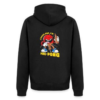 Pongiste Humour - Veste à capuche bio Premium Unisexe - noir - Dos - Nico (187cm)