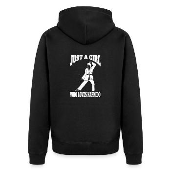 Hapkido Filles Judo Femme Arts Martiaux Aïkido Karaté - Veste à capuche bio Premium Unisexe - noir - Dos - Nico (187cm)