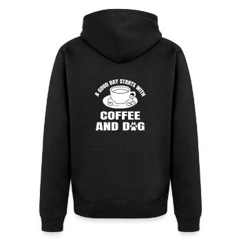 Chiens Chien Café Chien Propriétaire Café Labrador - Veste à capuche bio Premium Unisexe - noir - Dos - Nico (187cm)