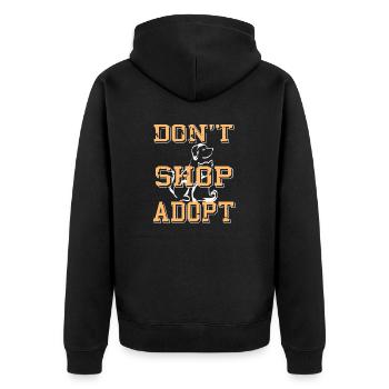 Don't Shop Adopt Retro Animal Lover Designs - Unisex Premium Bio Zip Hoodie - Schwarz - Hinten - Nico (187cm)