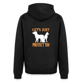 Protégeons-les rétro mignons Animal Lover Tea - Veste à capuche bio Premium Unisexe - noir - Dos - Nico (187cm)