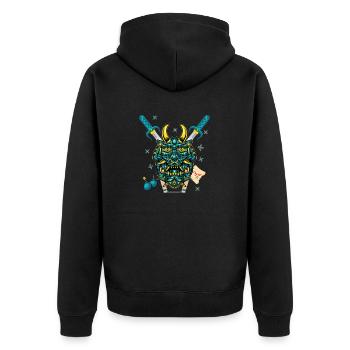 Monstre samouraï - Veste à capuche bio Premium Unisexe - noir - Dos - Nico (187cm)