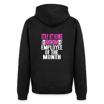 Stay At Home MOM Employee Of The Month Cool Retro - Unisex Premium Bio Zip Hoodie - Schwarz - Hinten - Nico (187cm)