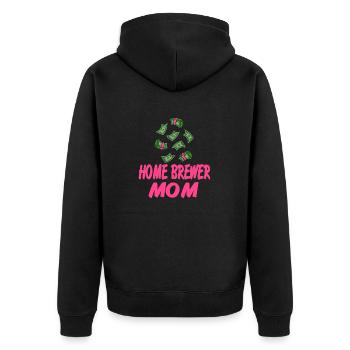 Home Brewer MOM Retro Funny Working At Home MOM - Unisex Premium Organic Zip Hoodie - black - Back - Nico (187cm)
