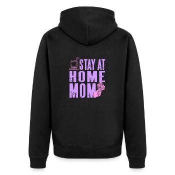 Retro Vintage Stay At Home MOM Awesome Designs - Unisex Premium Bio Zip Hoodie - Schwarz - Hinten - Nico (187cm)