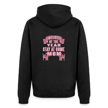 Employee Of The Year Stay At Home MOM Retro Funny - Unisex Premium Organic Zip Hoodie - black - Back - Nico (187cm)