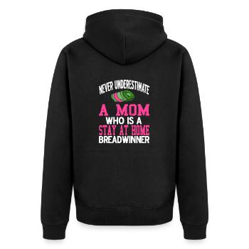 A MOM Who Is A Stay At Home Breadwinner Retro - Unisex Premium Bio Zip Hoodie - Schwarz - Hinten - Nico (187cm)
