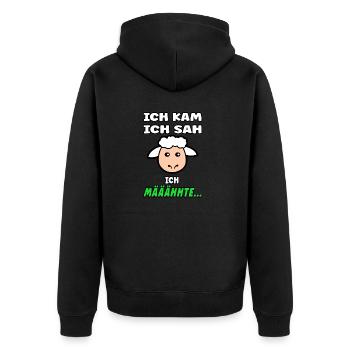 Sheep saying - Funny design with sheep - Unisex Premium Organic Zip Hoodie - black - Back - Nico (187cm)