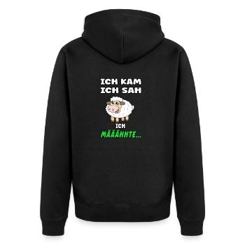 Sheep saying - Funny design with sheep - Unisex Premium Organic Zip Hoodie - black - Back - Nico (187cm)