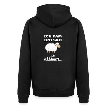Sheep saying - Funny design with sheep - Unisex Premium Organic Zip Hoodie - black - Back - Nico (187cm)
