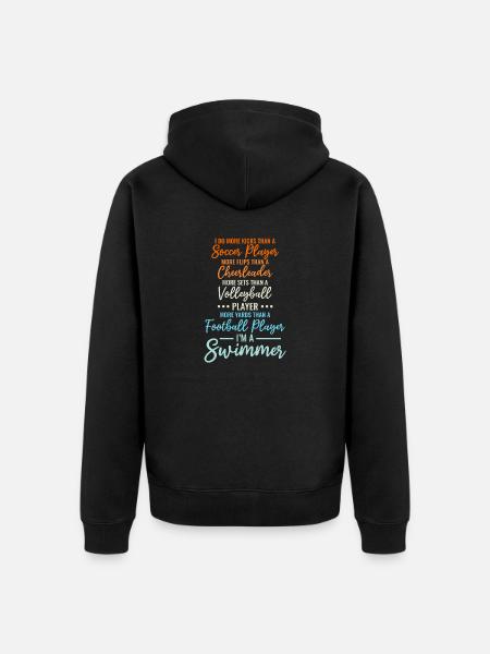 Nageurs amusants - Veste à capuche bio Premium Unisexe - noir