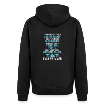 Lustiges Schwimmen Schwimmer - Unisex Premium Bio Zip Hoodie - Schwarz - Hinten - Nico (187cm)