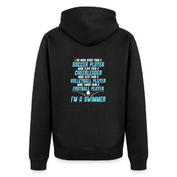 Lustiges Schwimmen Schwimmer - Unisex Premium Bio Zip Hoodie - Schwarz - Hinten - Nico (187cm)