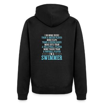 Lustiges Schwimmen Schwimmer - Unisex Premium Bio Zip Hoodie - Schwarz - Hinten - Nico (187cm)