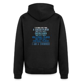Lustiges Schwimmen Schwimmer - Unisex Premium Bio Zip Hoodie - Schwarz - Hinten - Nico (187cm)