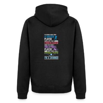 Lustiges Schwimmen Schwimmer - Unisex Premium Bio Zip Hoodie - Schwarz - Hinten - Nico (187cm)