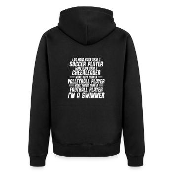 Lustiges Schwimmen Schwimmer - Unisex Premium Bio Zip Hoodie - Schwarz - Hinten - Nico (187cm)