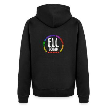 ELL Squad School Assistant School English Language - Unisex Premium Organic Zip Hoodie - black - Back - Nico (187cm)