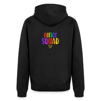 Office Squad Administrative Assistant Gift School - Unisex Premium Organic Zip Hoodie - black - Back - Nico (187cm)