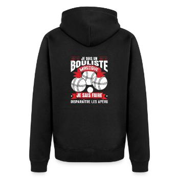 Bouliste | Pétanqueur | Boccia | Pétanque - Veste à capuche bio Premium Unisexe - noir - Dos - Nico (187cm)