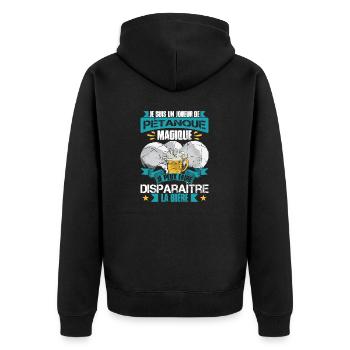 Pétanqueur Humour Boccia Bouliste - Veste à capuche bio Premium Unisexe - noir - Dos - Nico (187cm)