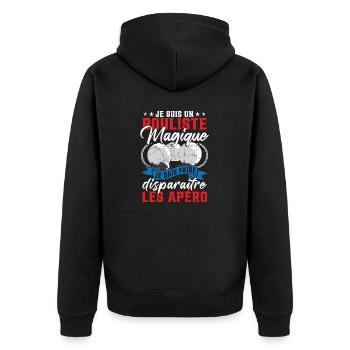 Cadeau Humoristique Pétanque Boccia Pétanque - Veste à capuche bio Premium Unisexe - noir - Dos - Nico (187cm)