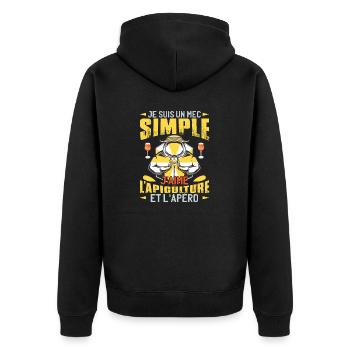 Abeilles | Apicole | Apiculture | Bee - Veste à capuche bio Premium Unisexe - noir - Dos - Nico (187cm)