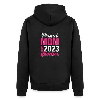 Lustige Stolze Mutter Eines Abschlussgeschenks - Unisex Premium Bio Zip Hoodie - Schwarz - Hinten - Nico (187cm)