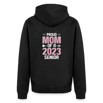 Lustige Stolze Mutter Eines Abschlussgeschenks - Unisex Premium Bio Zip Hoodie - Schwarz - Hinten - Nico (187cm)