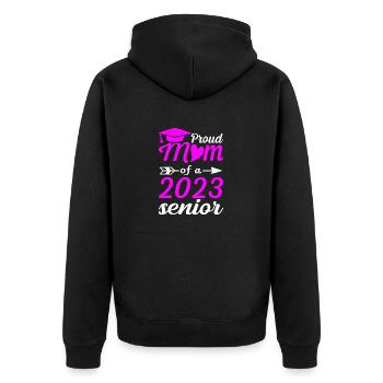 Lustige Stolze Mutter Eines Abschlussgeschenks - Unisex Premium Bio Zip Hoodie - Schwarz - Hinten - Nico (187cm)