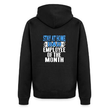 Stay At Home DAD Employee Of The Month Cool Retro - Unisex Premium Organic Zip Hoodie - black - Back - Nico (187cm)