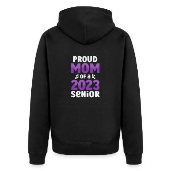 Lustige Stolze Mutter Eines Abschlussgeschenks - Unisex Premium Bio Zip Hoodie - Schwarz - Hinten - Nico (187cm)