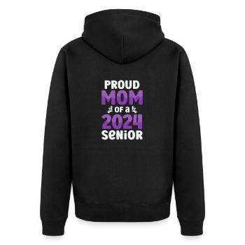 Lustige Stolze Mutter Eines Abschlussgeschenks - Unisex Premium Bio Zip Hoodie - Schwarz - Hinten - Nico (187cm)