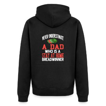 A DAD Who Is A Stay At Home Breadwinner Retro - Unisex Premium Bio Zip Hoodie - Schwarz - Hinten - Nico (187cm)