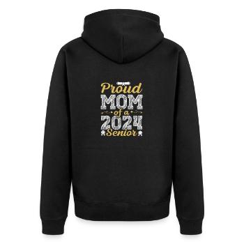 Lustige Stolze Mutter Eines Abschlussgeschenks - Unisex Premium Bio Zip Hoodie - Schwarz - Hinten - Nico (187cm)