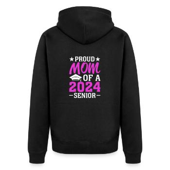 Funny proud mother of a graduation gift - Unisex Premium Organic Zip Hoodie - black - Back - Nico (187cm)