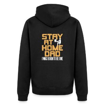 Stay At Home DAD I Was Born To Be One Retro Funny - Unisex Premium Bio Zip Hoodie - Schwarz - Hinten - Nico (187cm)
