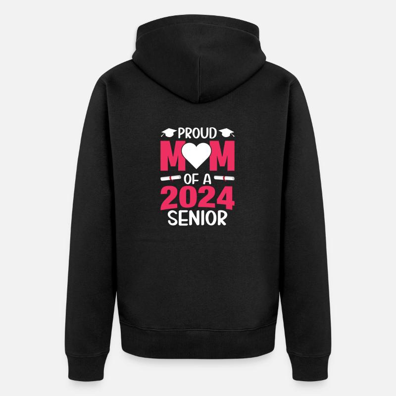 Lustige Stolze Mutter Eines Abschlussgeschenks - Unisex Premium Bio Zip Hoodie - Schwarz