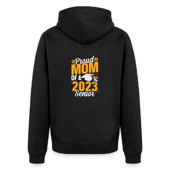 Lustige Stolze Mutter Eines Abschlussgeschenks - Unisex Premium Bio Zip Hoodie - Schwarz - Hinten - Nico (187cm)