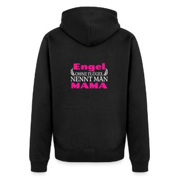 Engel ohne Flügel nennt man Mama Mutter - Unisex Premium Bio Zip Hoodie - Schwarz - Hinten - Nico (187cm)