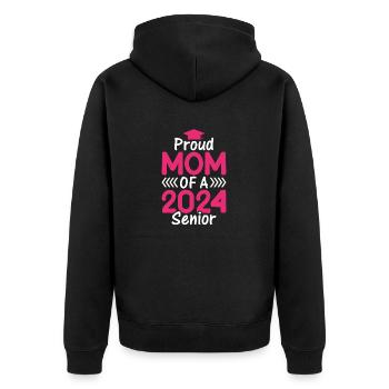 Funny proud mother of a graduation gift - Unisex Premium Organic Zip Hoodie - black - Back - Nico (187cm)