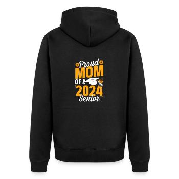 Funny proud mother of a graduation gift - Unisex Premium Organic Zip Hoodie - black - Back - Nico (187cm)