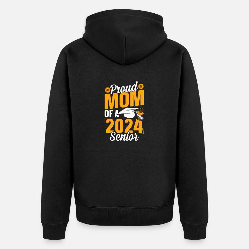 Lustige Stolze Mutter Eines Abschlussgeschenks - Unisex Premium Bio Zip Hoodie - Schwarz