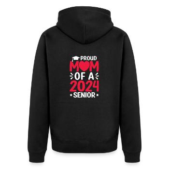 Funny proud mother of a graduation gift - Unisex Premium Organic Zip Hoodie - black - Back - Nico (187cm)