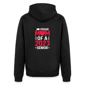 Lustige Stolze Mutter Eines Abschlussgeschenks - Unisex Premium Bio Zip Hoodie - Schwarz - Hinten - Nico (187cm)